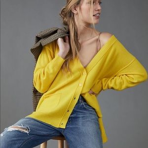 Grey S 100% cashmere Anthropologie pilcro oversized cardigan